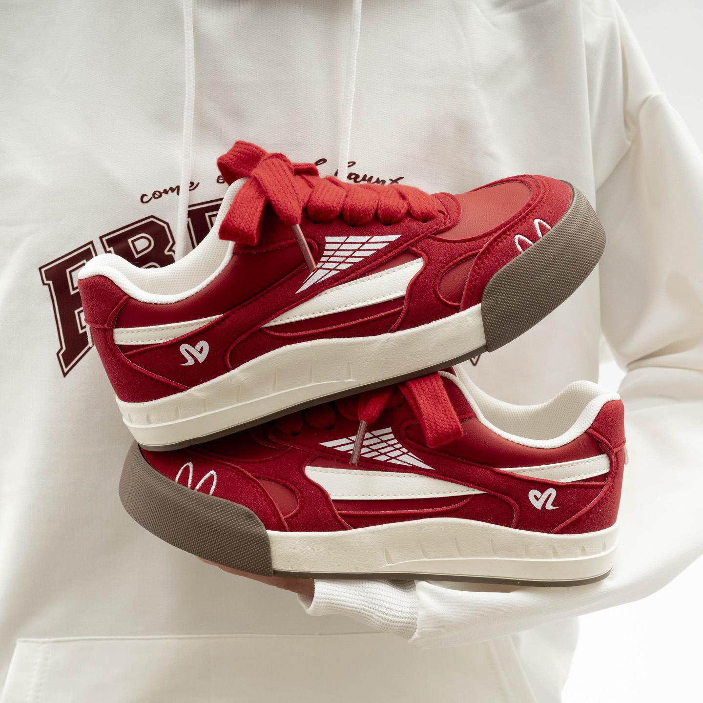 Belle casual board shoes spring new retro soft-soled thick-soled heightened models 37