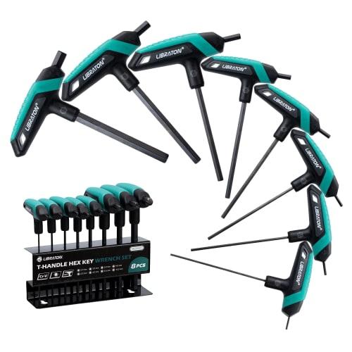 

LIBRATON Hex Wrench Set, T-Handle Hex Wrenches, Metric Sizes 2, 2.5, 3.0, 4.0, 5.0, 6.0, 8.0, and 10mm, 8-Piece Set, Hex Key Wrenches, Bicycle Repair