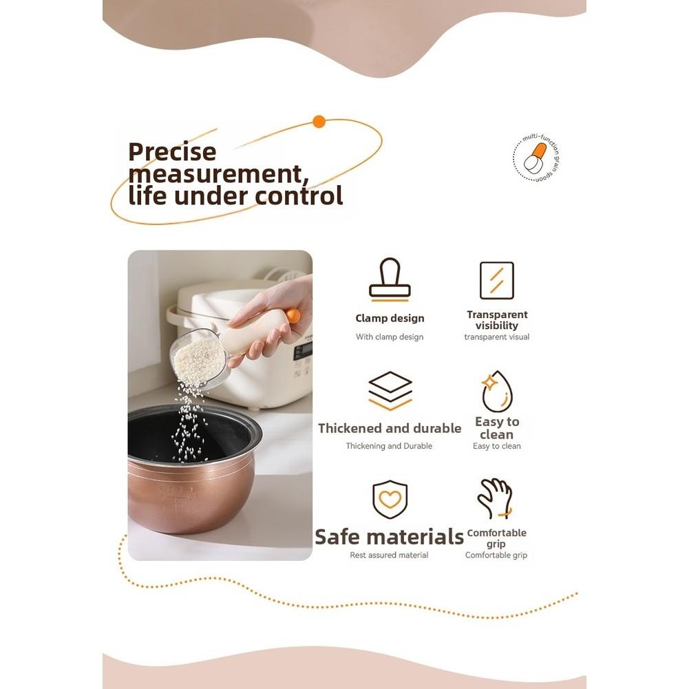 Messlöffel mit Verschluss für sicheres Beutelverschluss Designet zum präzisen Messen von Reismehl Körnern und Tierfutter