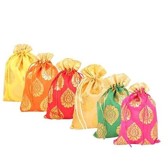 Traditionelle indische Shagun Potli Tasche für Frauen, 6er-Pack