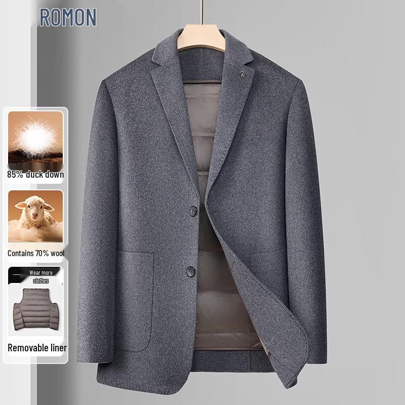 ROMON Aşağı Astarlı Erkek Kışlık Yün Karışımı Blazer Ceket