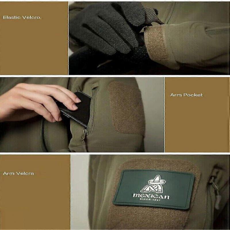 Męska Taktyczna Kurtka z Kapturem Wodoodporna Softshell Zimowa Kurtka Płaszcz