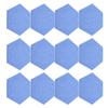 12 Stück Schallabsorptionsplatte Hexagonal Kleber Akustikpaneele Keile Wand Schallschutzkabine Blau