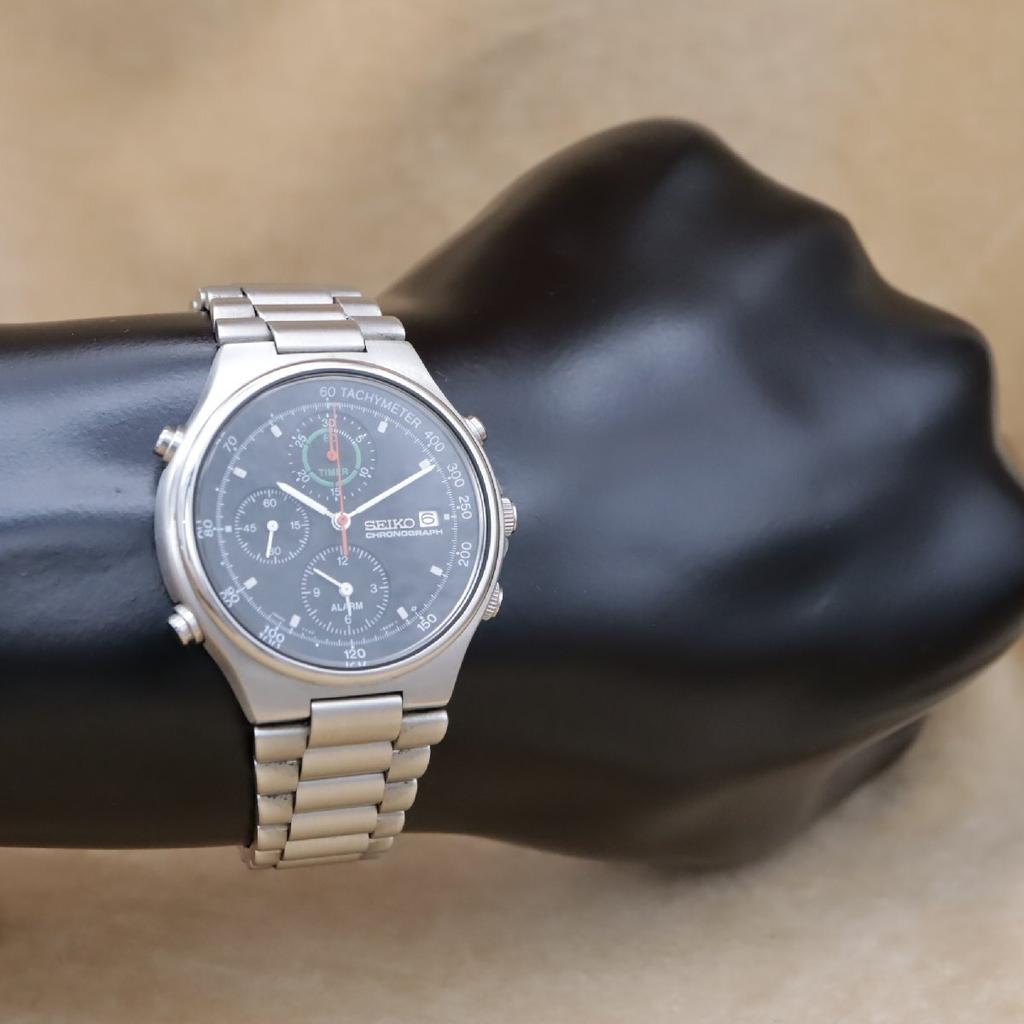 Seiko Chronograph SEIKO CHRONOGRAPH Quartz 1992 Model Battery Replaced CH598 7T42-6A10 Men's 37.5mm [6-Month Warranty]