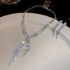 "High-End Luxury Drop Necklace and Earrings Set - European and American Niche Versatile Jewelry"