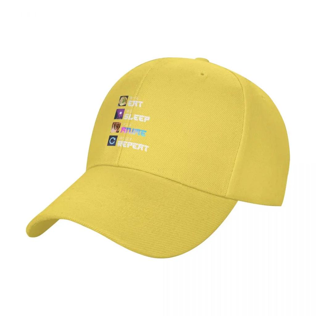Eat Sleep Anime Repeat Baseball Cap Big Size Hat Unisex hat derby hat western Ladies Unisexs