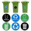 6Pcs Diameter 10Cm Pvc Recycle Trash Bin Sticker Vinyl Stickers Decals For Label Bins Containers Garbage Cans Home Decor