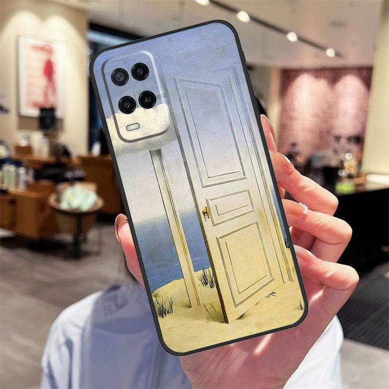 Rene Magritte Case For Oppo A78 A98 A79 A18 A38 A58 A40 A60 A80 A16 A76 A96 A15 A74 A94 A54 A17 A77 Cover