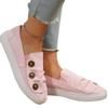 Summer wish new large size denim couple button loafer women's single shoes