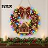 Weihnachts-Wandkunst für den Innenbereich DIY Acryl Perlmutt-Hänge-Set, Beleuchteter Kranz 3D Perlen-Bastelset Festliches Tür-Ornament mit LED-Lichterkette, Für Anfänger