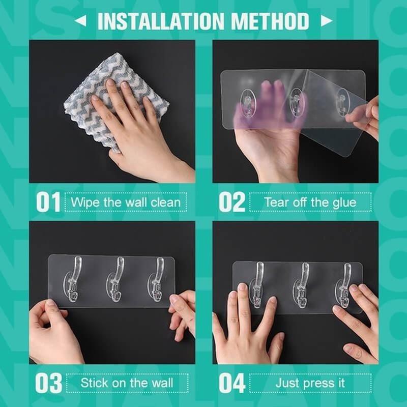 Strong Adhesive Row Hooks Rustproof Waterproof Clothing Towels Coats Keys Bags Hats Bath Ball Hanging Wall Hooks for Bathroom Kitchen Shower Door