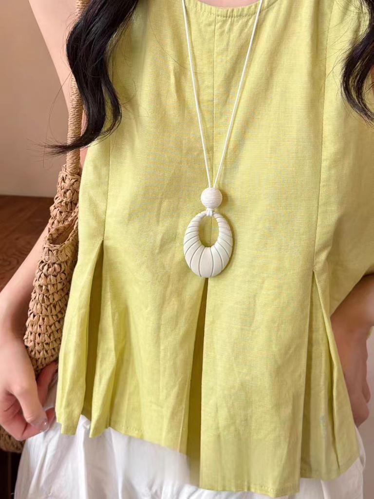 Colorful~ Dopamine Oval Pendant Necklace Light Luxury Premium Long Sweater Chain Niche Neck Accessories