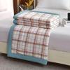 Muji-Style Breathable White Grid Summer Quilt