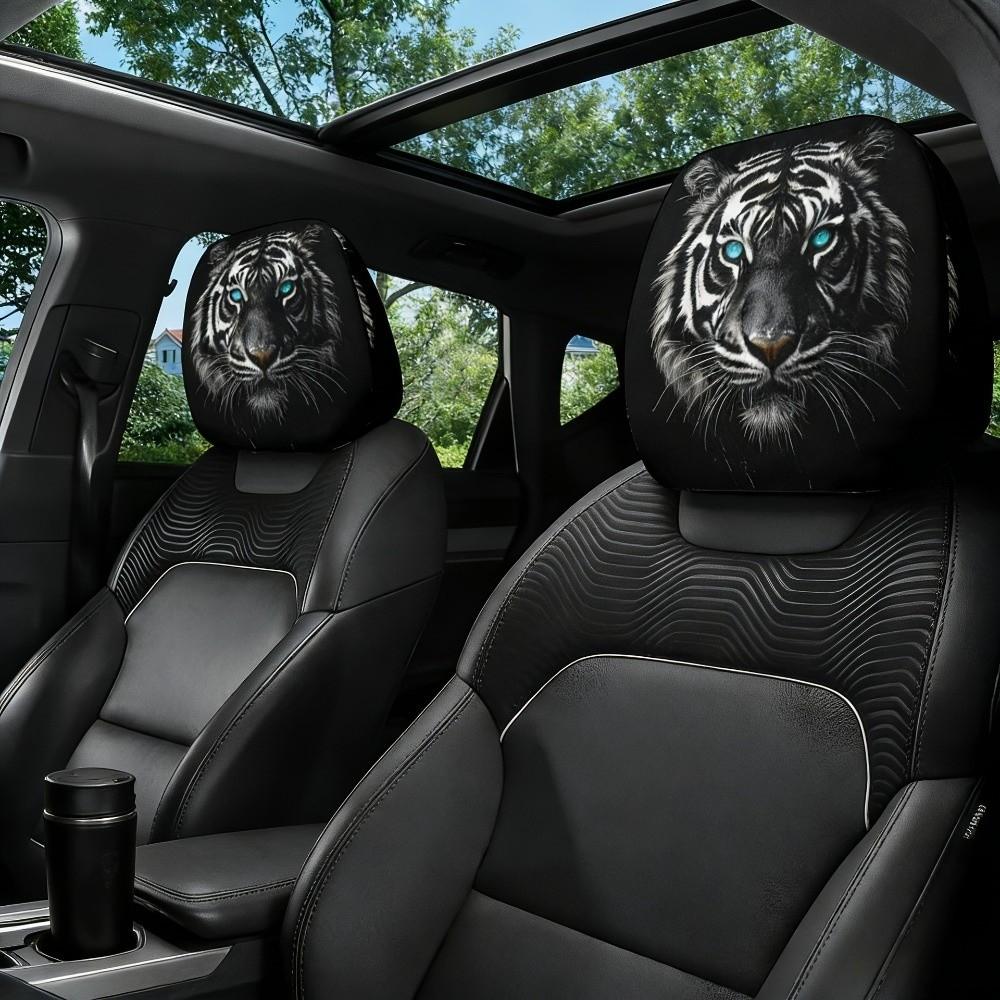 2Pcs Elastic Car Headrest Covers Dust-proof Automobile Pillowcase Auto Headrest Sleeve Dog Lovers