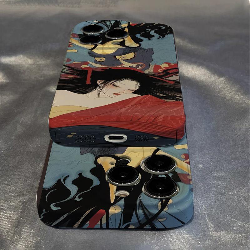 Japanese Mythology Artistic Design Unique & Exotic Phone Case for iPhone 17 16 15 14 11 12 13 Pro Max Plus Air Back Cover