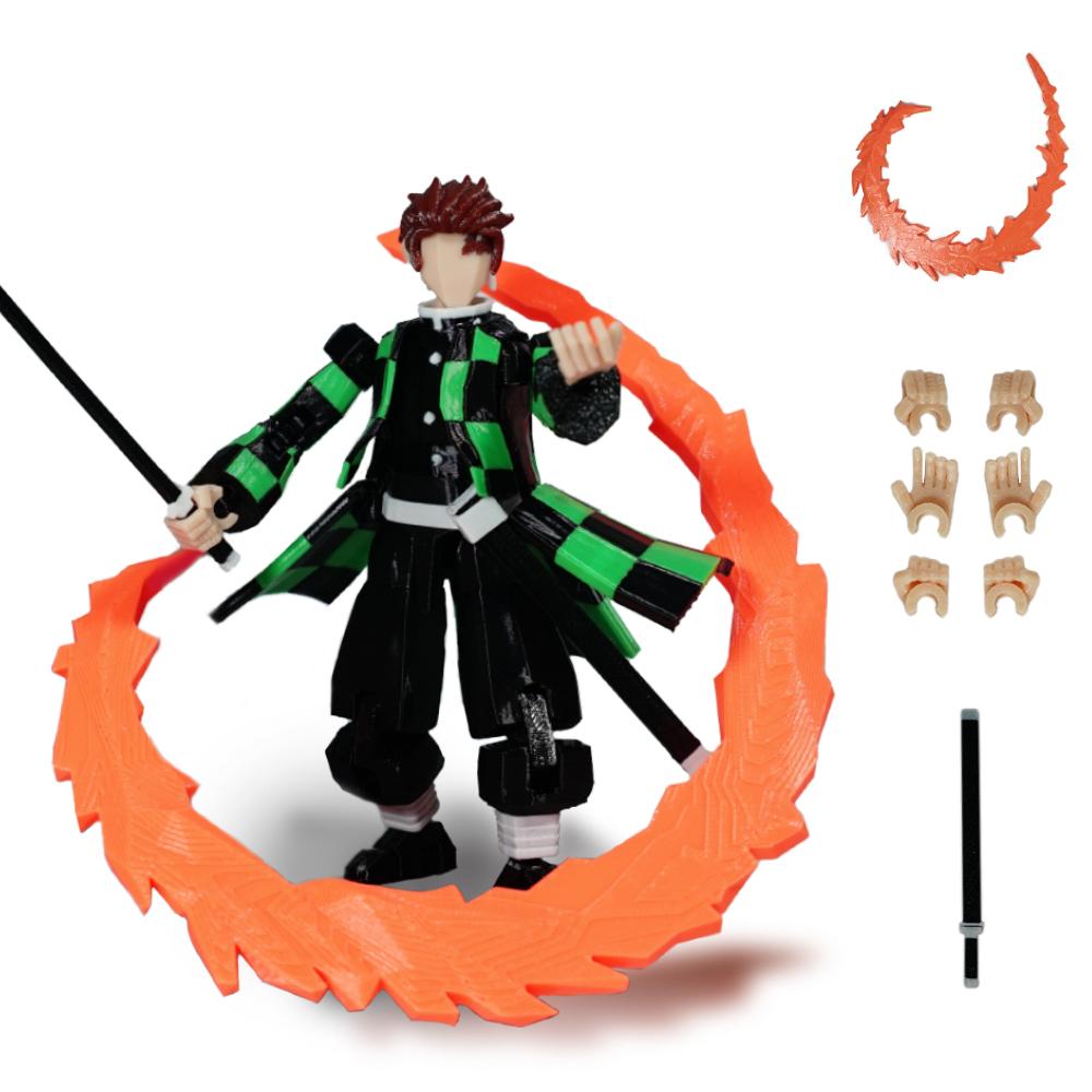 

3D Printed Demon Slayer Kamado Tanjirou Anime Multi-Jointed Shapeshift Toys Action Figures Mannequin Model Ornaments Gifts Toy