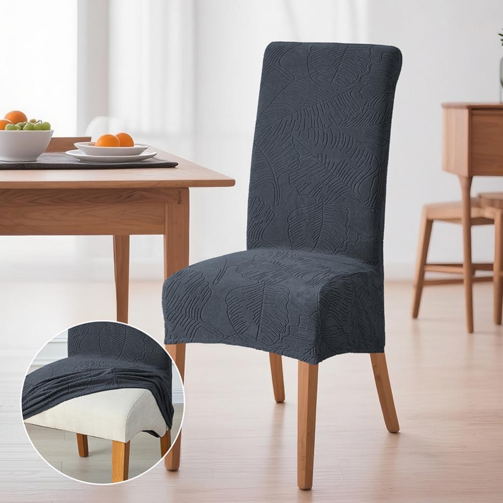 Extragroße Jacquard Stretch Esszimmerstuhlbezüge Überwurf Waschbar Rutschfest Schutzhülle für Zuhause Restaurant Dekoration