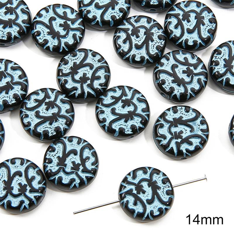 Handmade Acrylic Baroque Retro Beads: Round & Flat Beads for DIY Bracelet & Necklace Jewelry