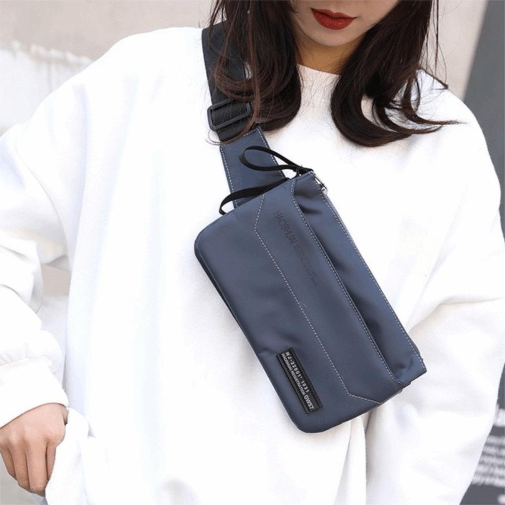 Large Capacity Men Fanny Pack Anti Splash Nylon Sling Shoulder Bag Casual Men's Chest Bag Travel