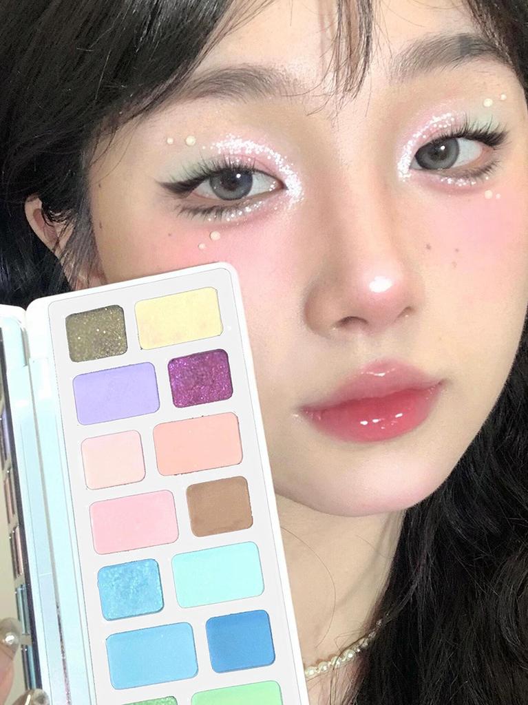 16 Eye Shadow Makeup Palette Black Pink Grey Blue Green Pearlescent Diamonds Glitter Eyeshadow Pro Eye Cosmetics Makeup