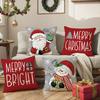 New Christmas Cartoon Old Man Snowman Print Pattern Pillow Cover Living Room Sofa Cushion Cover Pillow Cover