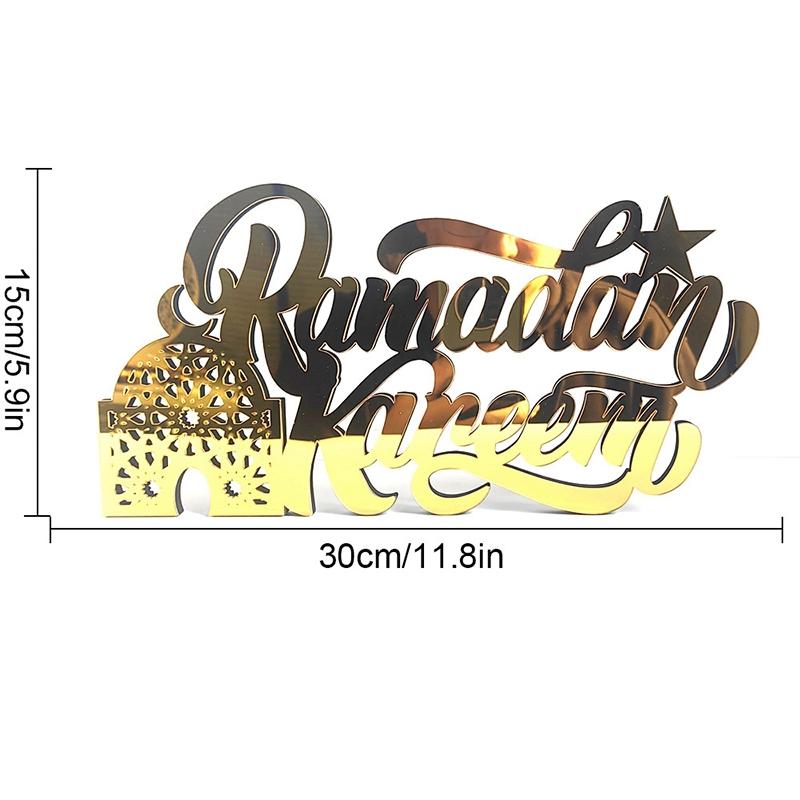 Acrylic Ramadan Ornament Eid Mubarak Moon Star Castle Shape Crafts Islamic Muslim Diy Decoration Supplies Party Gift