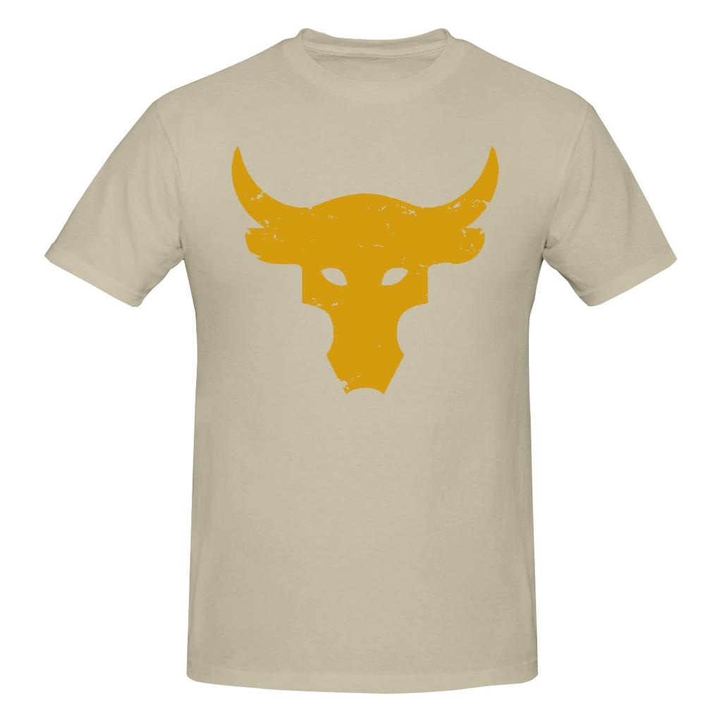 Brahma Bull The Rock Project Gym Smooth Tshirt Niche Personality Solid Colors Short Sleeve