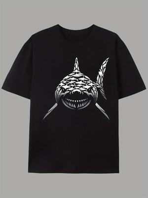 Shark Graphic T-Shirt Fierce Predator Ocean Design Unisex Casual Tee