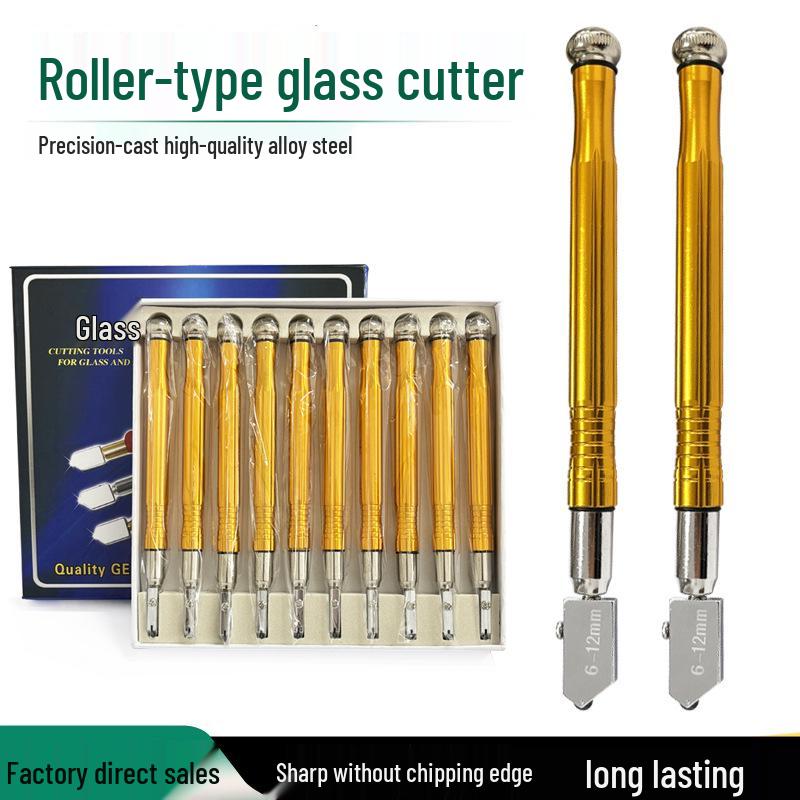 Aluminum Handle Dual-Use Tile and Glass Cutter with Alloy Cutting Head