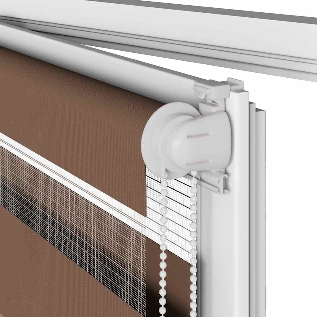 Double Roller Blind Brown 55x150 cm Fabric Width 50.9 cm Polyester