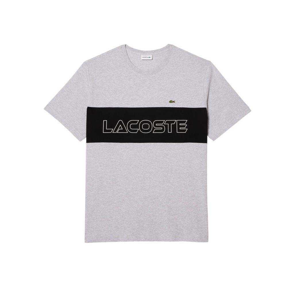 Lacoste Mens Colour Block Heavy Cotton Fitted T-Shirt