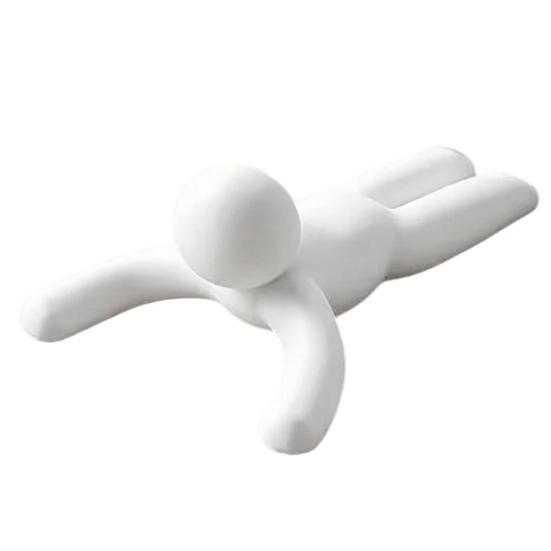 3D Printed Lying Man Doorstop, Decorative Door Stopper Wedge, Anti-slip No Drilling Doorstop for Carpet Tile Concrete Wooden Floor