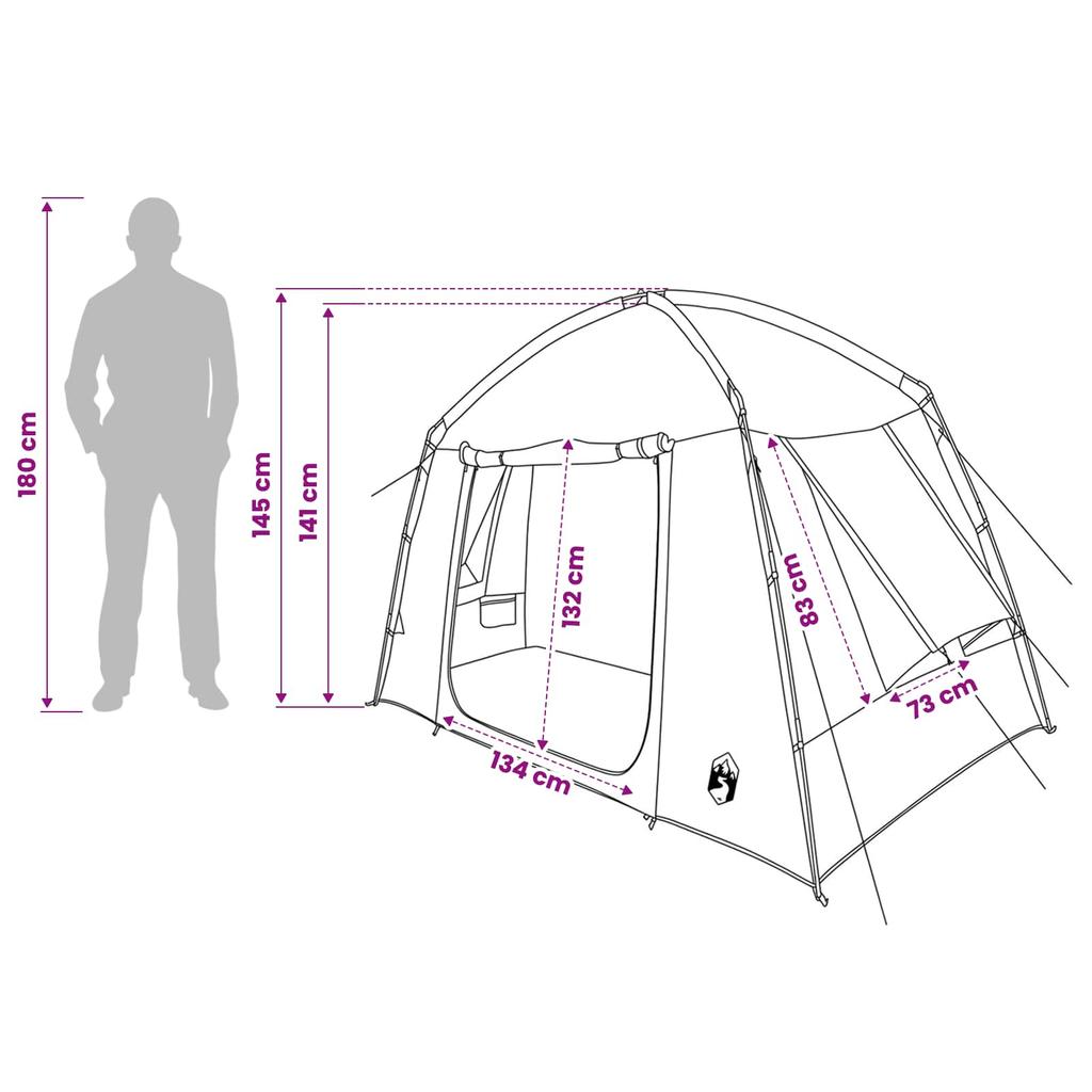 Cabin Tent with Roof Olive Green 210 x 210 x 138 cm Polyester
