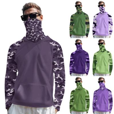 Lightweight Hooded Sun Protection Shirt Full Face Cover Long Sleeve Rash Guard Shirt for Outdoor Activities Breathable Quick Dry Fabric
