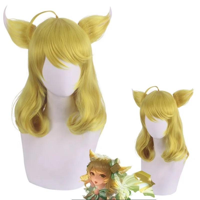 

Anime 50CM Da Ji Cosplay Wig Game King of Glory Cosplay Costumes Fiber Wig Deep Gold Short Hair Wigs Accessories 50CM золотой
