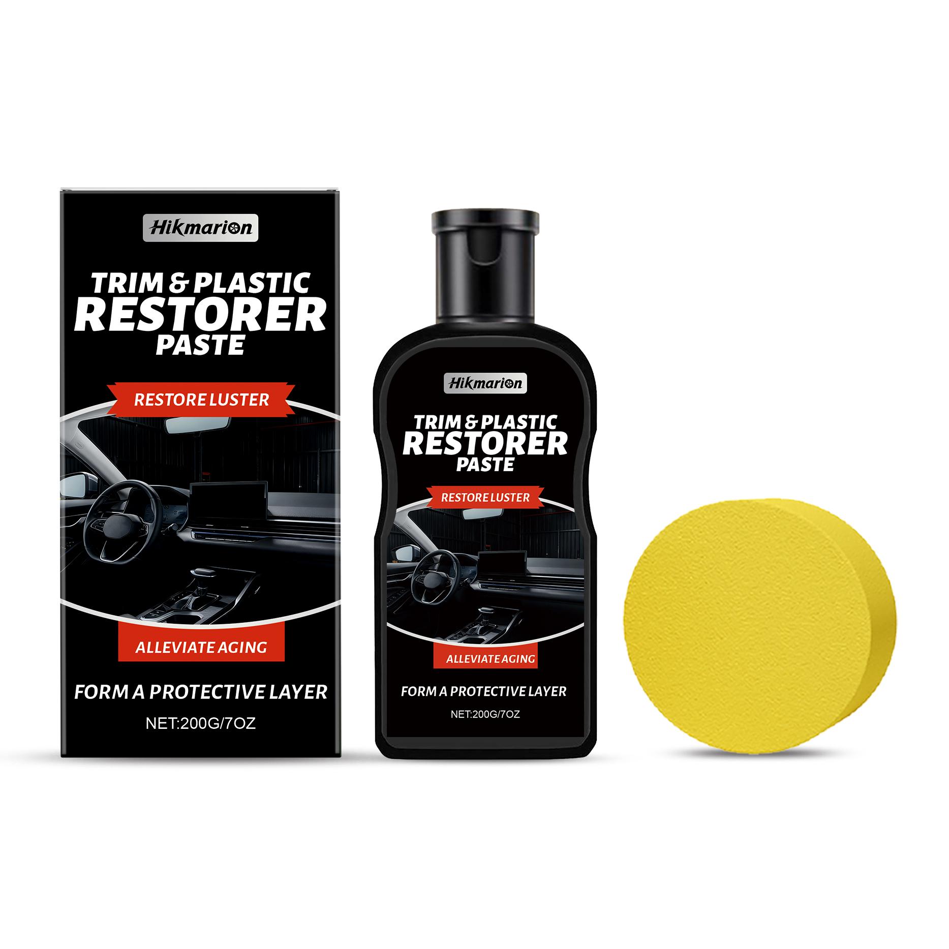 Hikmarion interior maintenance kit car seat center console care cream gently brightens leather and plastic to delay the dry aging of the interior 1set