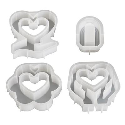 Moules Résine Silicone Breloque Cœur Petits Vases Moules Décorations Maison Moule de Loisirs Fabrication Petit Vase Parfait pour les Amoureux des Plantes