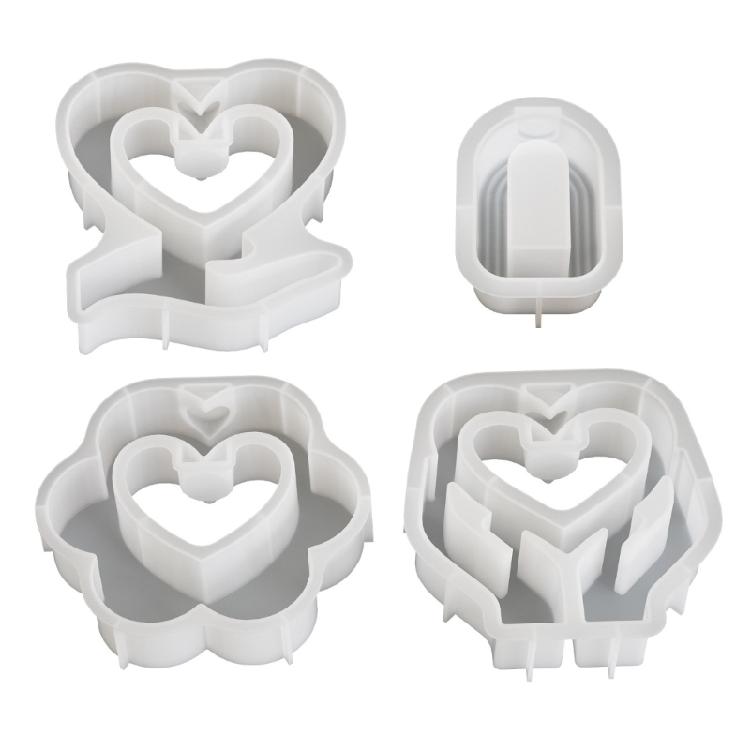 Silicone Resin Molds Charm Heart Small Vases Moulds Home Decors Craft Mold Making Small Vase Perfect for Plant Lovers
