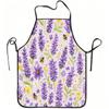 1pc Lavender Flowers and Bees Print Apron, Durable and Easy To Clean, Adjustable Waistband, Polyester Material, for Kitchen Cooking, Gardening, Orchar