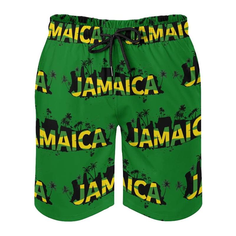 Costume da bagno da uomo con stampa 3D della bandiera giamaicana Moda Estiva Pantaloncini da Surf da Spiaggia Giamaica Asciugatura Rapida Sport Palestra Pantaloncini Corti