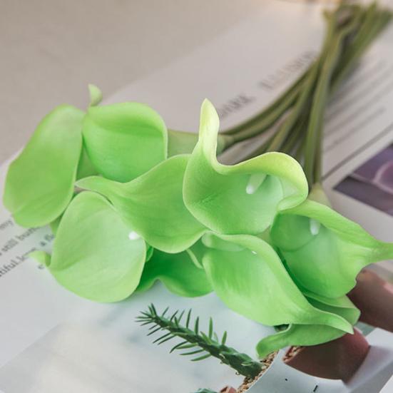 6Pcs Artificial Common Callalily Realistic Fake Flower Branch Home Office Wedding Party Indoor Outdoor Faux Bloom Plants Decoration