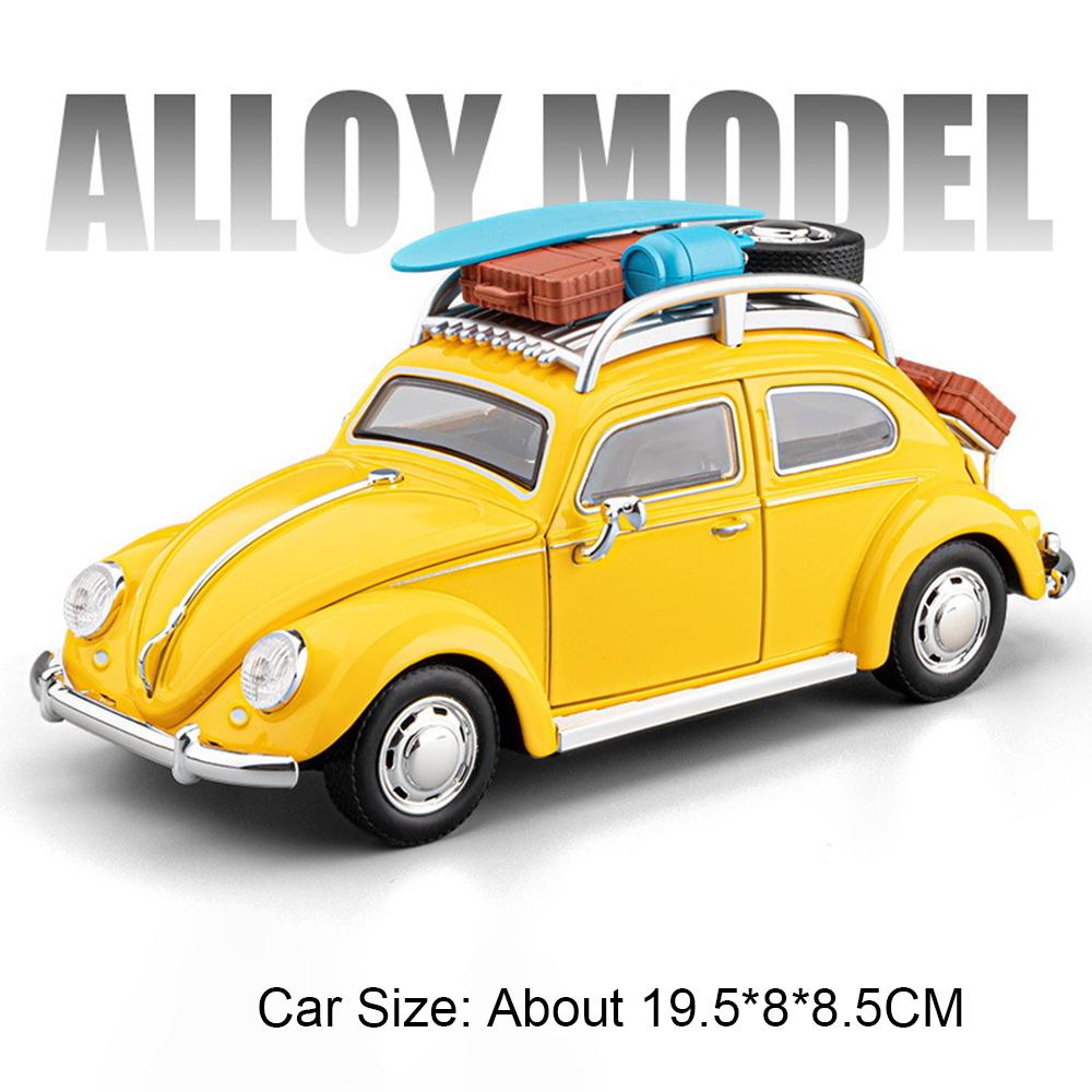 1:24 Beetle Lada Niva Diecast Model Alloy Toys Car Doors Opened Four Wheel Suspension Sound Light Cars Children Interactive Toy