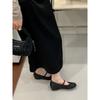 Autumn new single shoes 2025 high heels inner height increase slope heel Mary Jane ballet shoes satin Mary Jane shoes