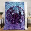 Abstract Purple and Blue Mandala Design Blanket Flannel blanket for bedroom, living room, sofa, and nap sofas