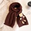 New bear purple scarf women's winter fashion thickened warm knitted scarf student shawl