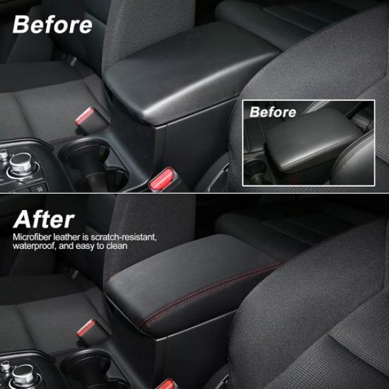Leather Car Center Console Box Armrest Cover Protector For Mazda CX-5 2018-2024