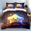 Cute Starry Night Bedding Set Bedding Duvet Cover Set Duvet Cover Pillowcases (1 * Duvet Cover 2 * Pillowcases, Without Duvet Insert)