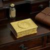 Timeless Vintage Style Decor Automatic Pop Up Bird Music Box with Mechanical Singing Bird, Gold Alloy Artistic Embossed Metal Craft Jewelry Featuring