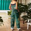 Women's Jumpsuit  Print Casual Loose Vintage Shoulder Strap Cotton Linen