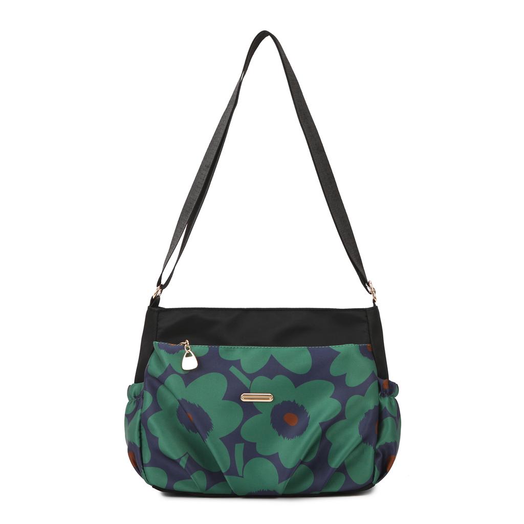 Women's Nylon Crossbody Bag Floral Leopard Print Shoulder Bag Lightweight Casual Messenger Bag for Daily Travel